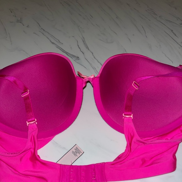 Victorias secret solid hot pink push up bra 34d underwire - Picture 3 of 3